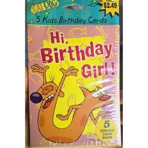 American Greetings Hot Shots Vintage 2000 5 Pack‎ Birthday Cards Nickelodeon T5